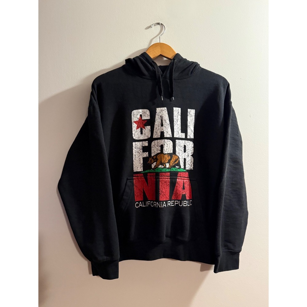 Dimco Apparel California Republic Hoodie Black Graphic Pullover Sweatshirt Mens